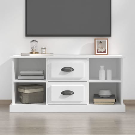 vidaXL Szafka pod TV, biała, 99,5x35,5x48 cm, materiał drewnopochodny