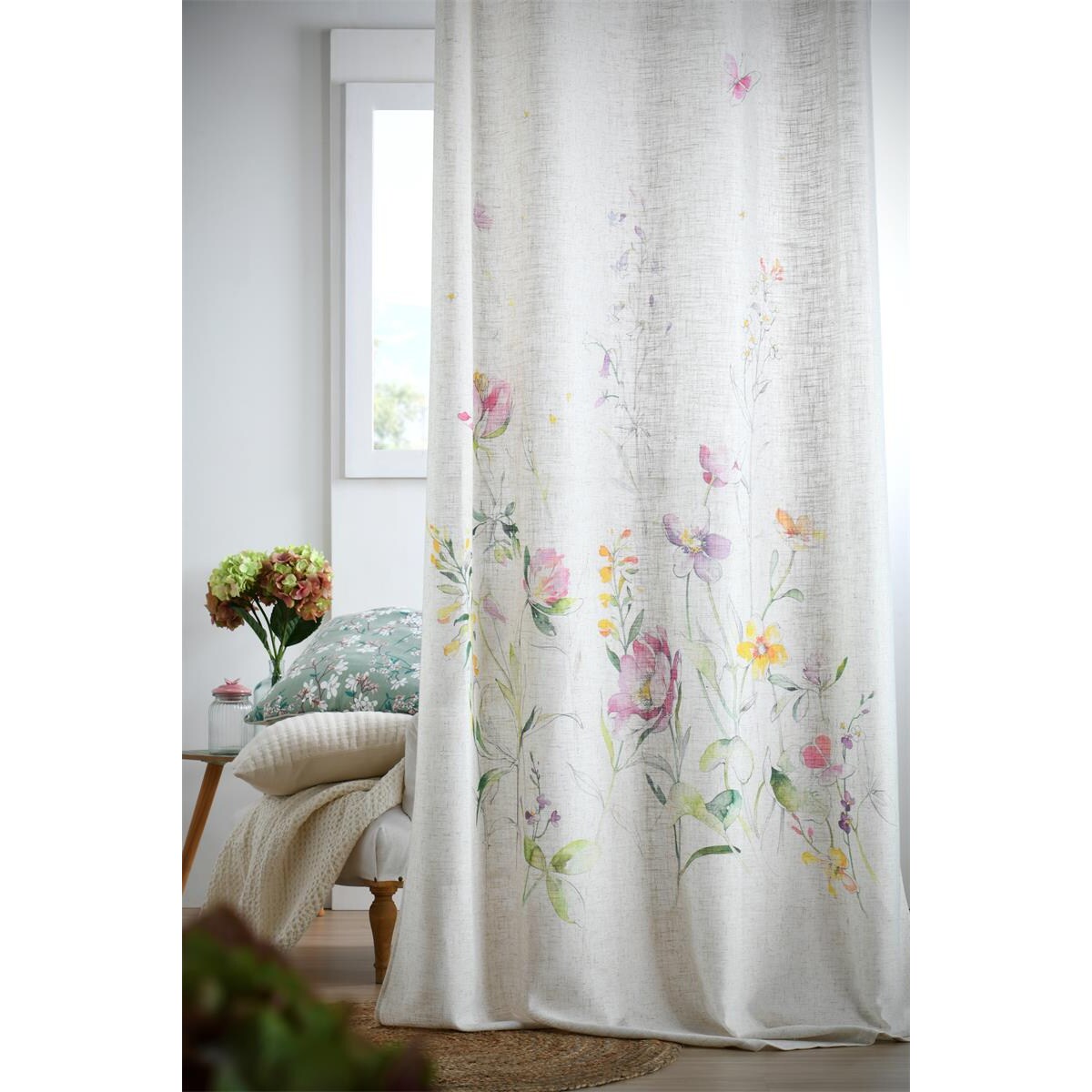 Zasłona okienna z efektem lnu, RITA, 135 x 260 cm