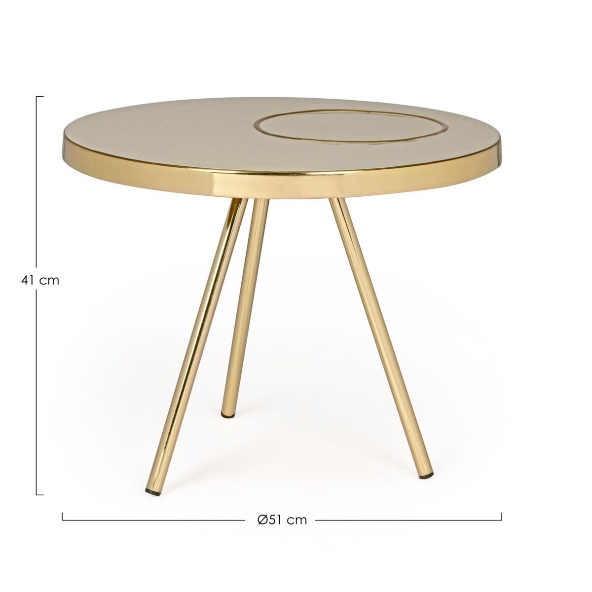 BIZZOTTO stolik kawowy KESAR beżowy / złoty