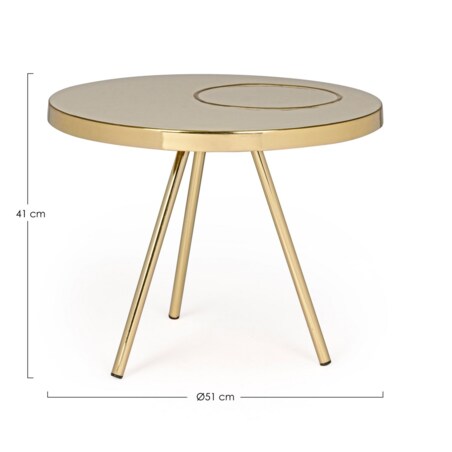 BIZZOTTO stolik kawowy KESAR beżowy / złoty