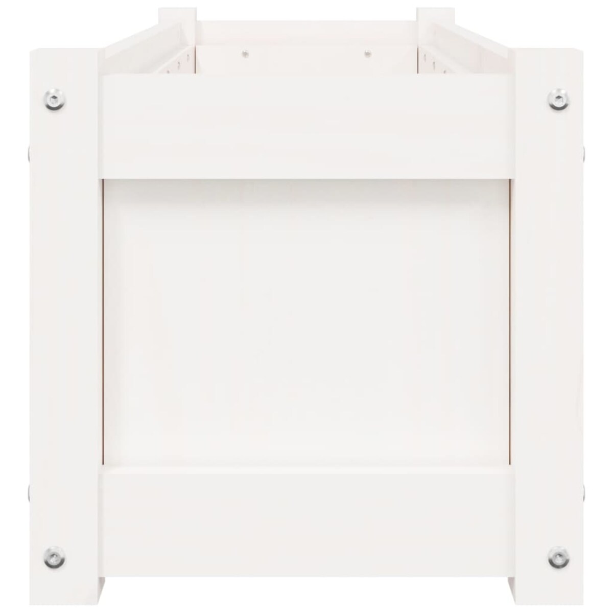 vidaXL Donica ogrodowa, biała, 90x31x31 cm, lite drewno sosnowe