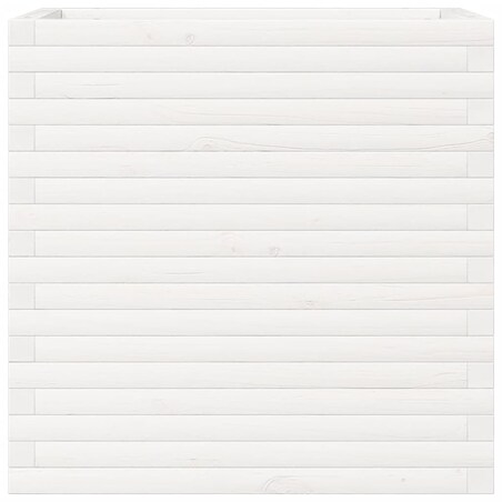 vidaXL Donica ogrodowa, biała, 70x40x68,5 cm, lite drewno sosnowe