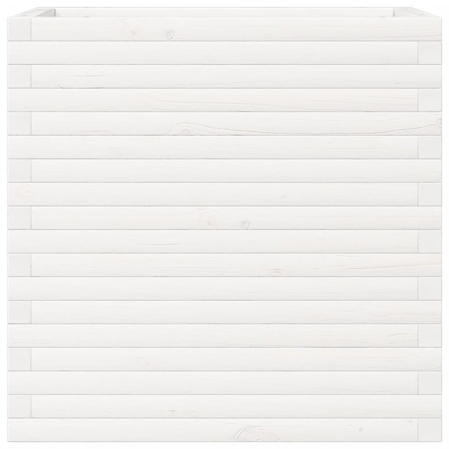 vidaXL Donica ogrodowa, biała, 70x40x68,5 cm, lite drewno sosnowe