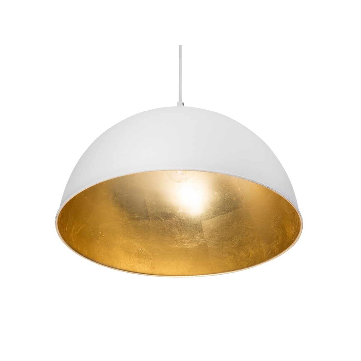 Lampa wisząca metalowa biała CETINA