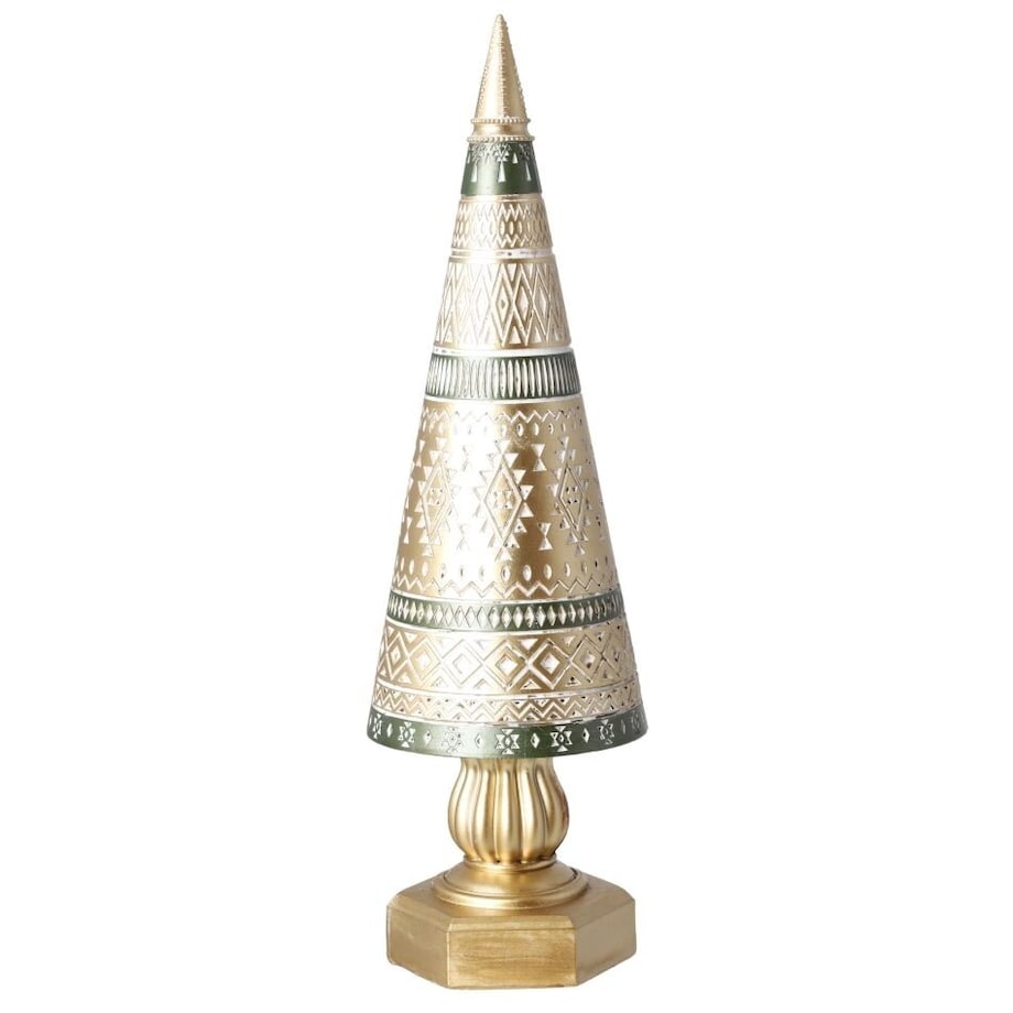 Choinka ceramiczna 30x9x9 cm srebrno-złota