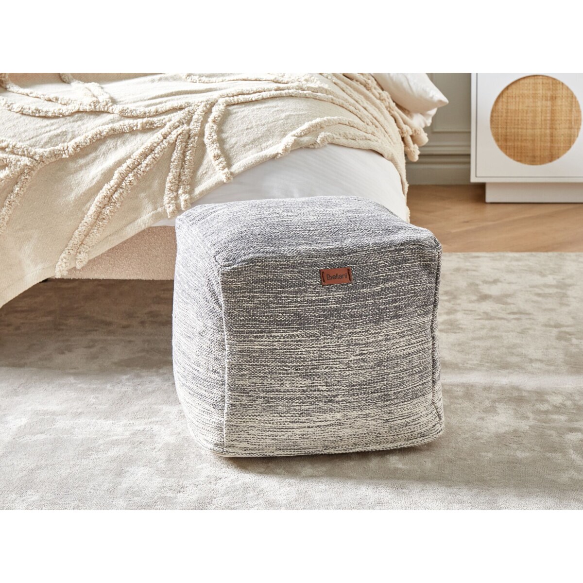 Puf 40 x 40 x 40 cm jasnoszary HIRRI