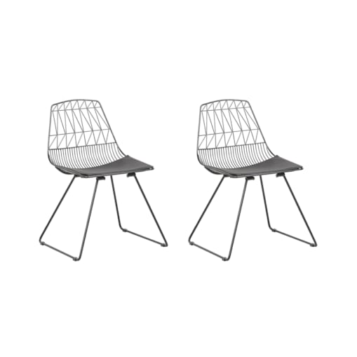Zestaw 2 krzeseł do jadalni HARLAN Metal Czarny