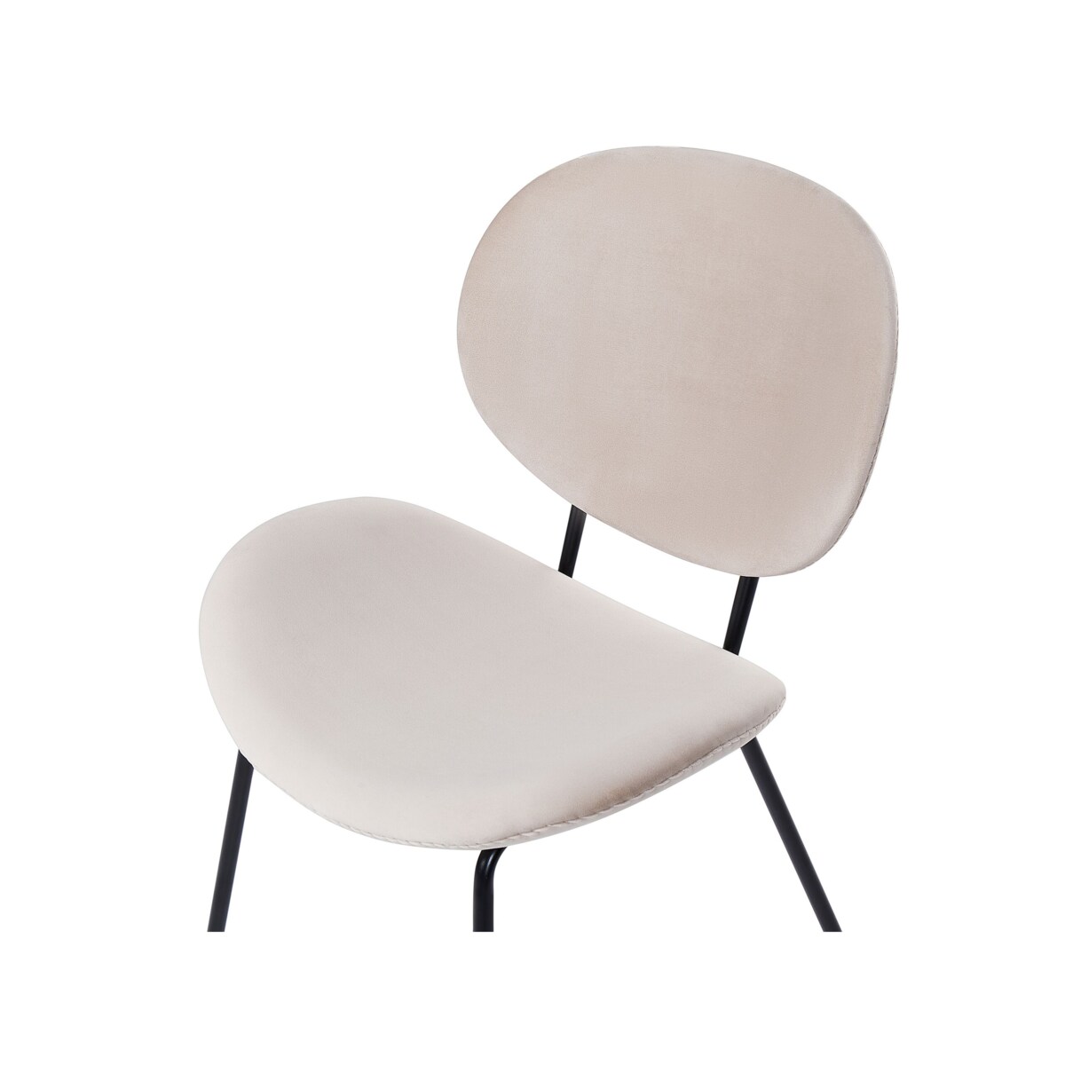 Zestaw 2 krzeseł do jadalni welurowy beżowy LUANA