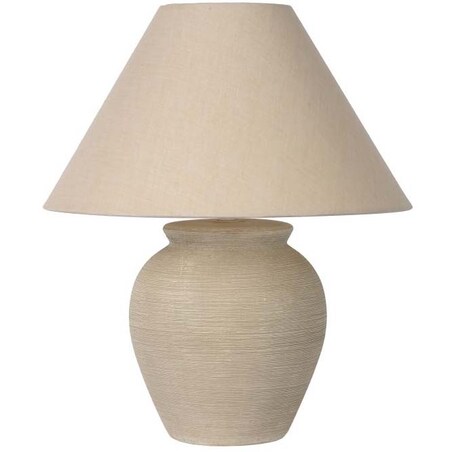 Ceramiczna lampa stołowa Ramzi 47507/81/38 stojąca abażurowa beżowa