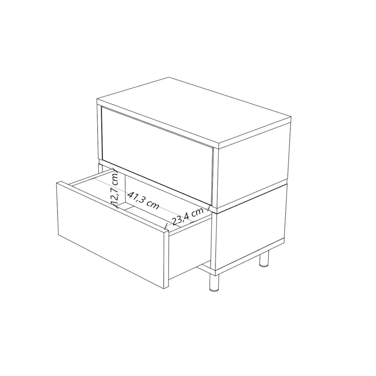 Elegancka biała szafka nocna Dancan MARIKA ze złotymi dodatkami