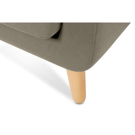 KONSIMO TAGIO Narożnik skandynawski beżowy z pufą/ otomaną, prawy