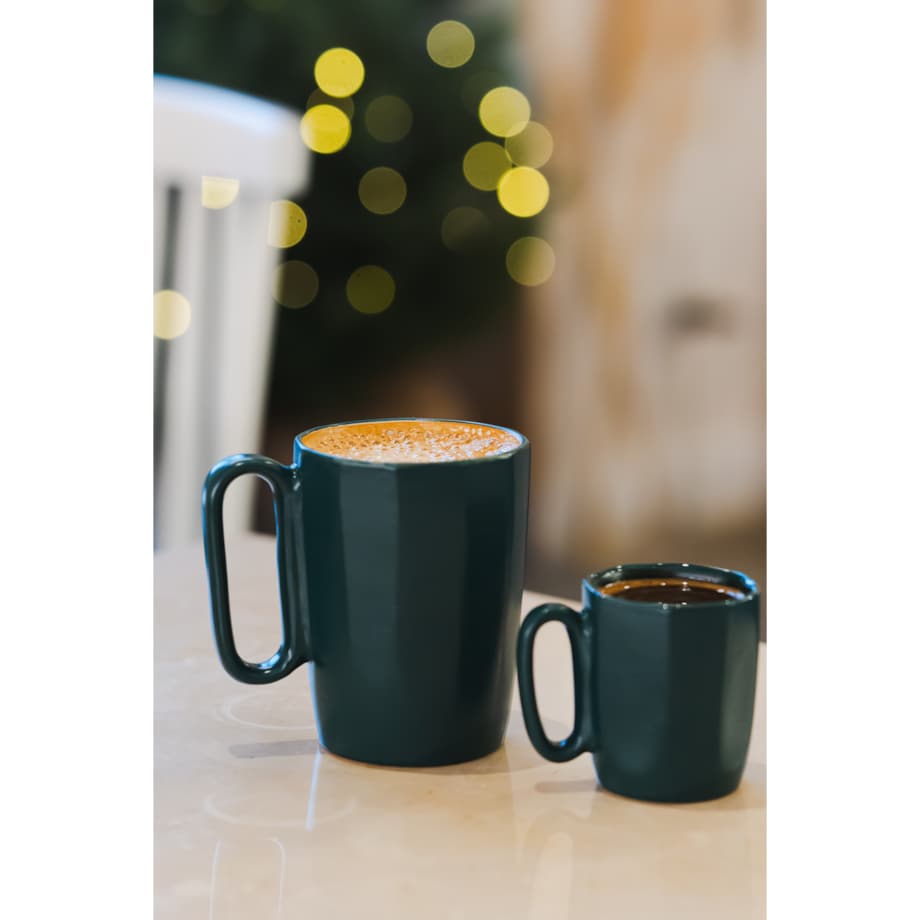 Dwa kubki ceramiczne z uszkiem 80 ml Fuori zielone 29972