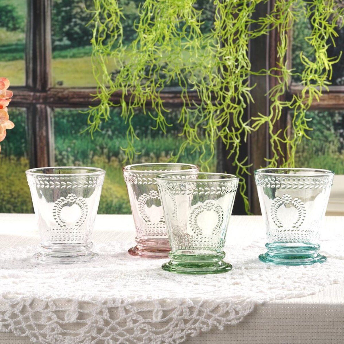 VILLA ITALIA Zestaw szklanek turkusowych 240 ml 6 sztuk MERIDA