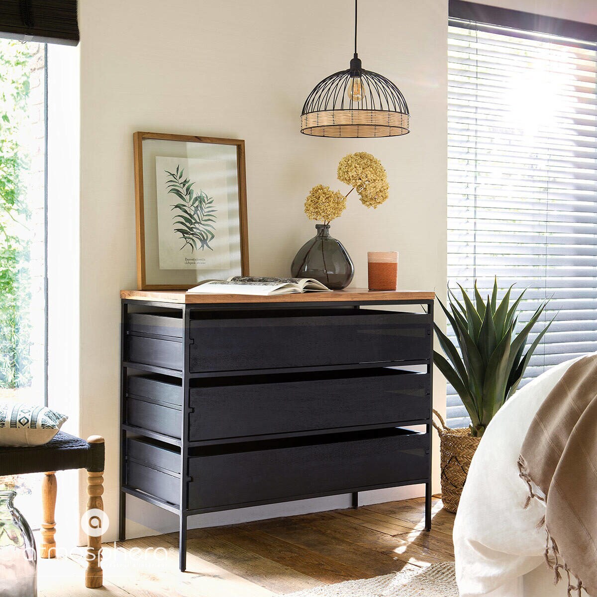 Lampa wisząca SUWA z metalowym kloszem, Ø 35 cm