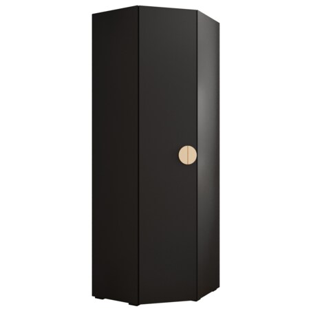 Szafa narożna rogowa wysoka INOVA 4 czarny+złoty