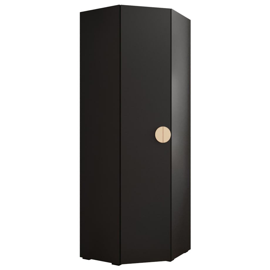 Szafa narożna rogowa wysoka INOVA 4 czarny+złoty