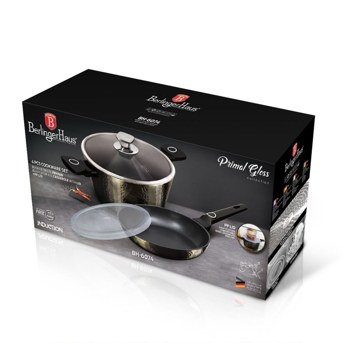 Zestaw Garnek + patelnia 24cm BERLINGER HAUS Primal Gloss