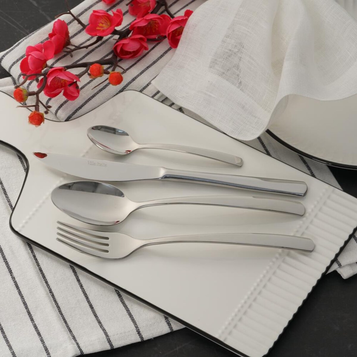 VILLA ITALIA Zestaw sztućców na 6 osób 24 elementy ALANIS