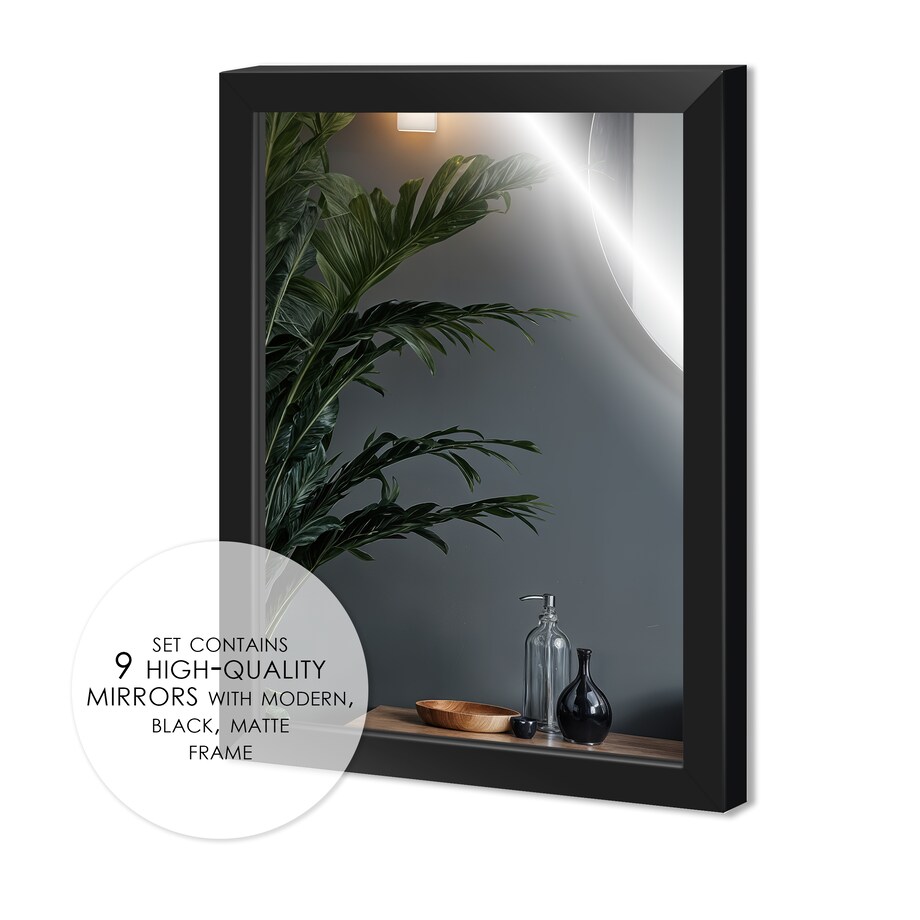 Zestaw 9 lusterek z ramą 20x26 cm do zwieszenia, lustrzana galeria ścienna