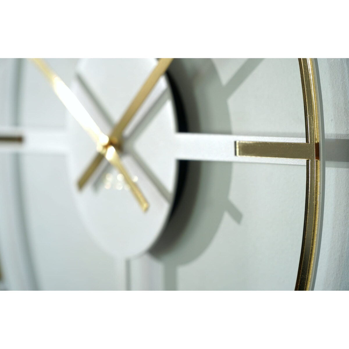 Metalowy zegar ścienny złoty Light Gold