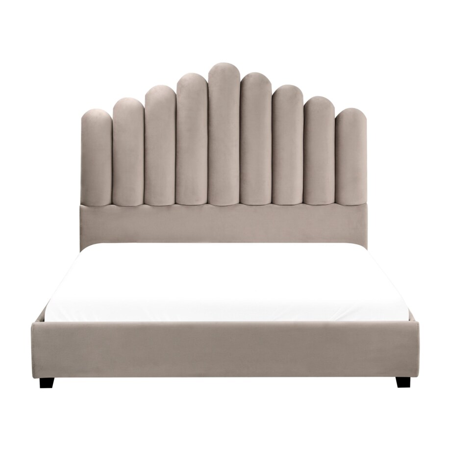 Łóżko wodne Welur VINCENNES 140 x 200 cm Beżowoszary