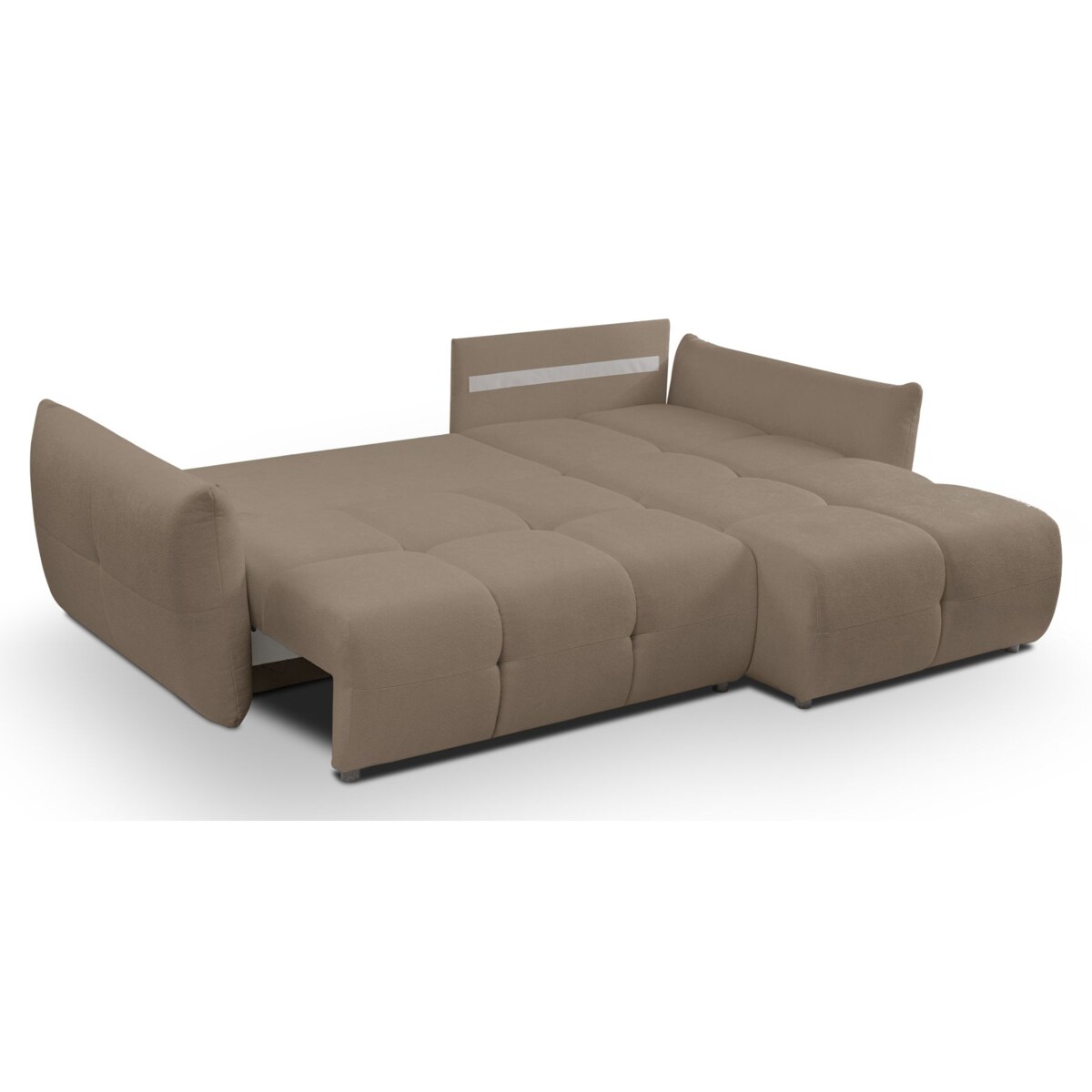 Narożnik z funkcją spania do salonu BOSE, prawostronny, caffe latte