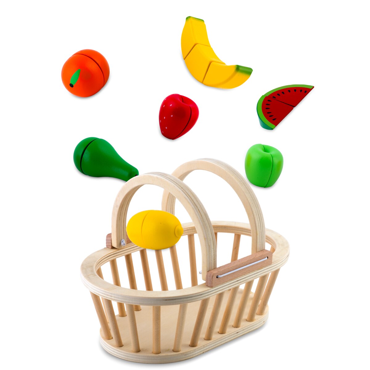Zabawka drewniana kosz owoce do krojenia na rzep Ricokids