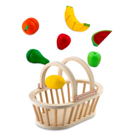 Zabawka drewniana kosz owoce do krojenia na rzep Ricokids