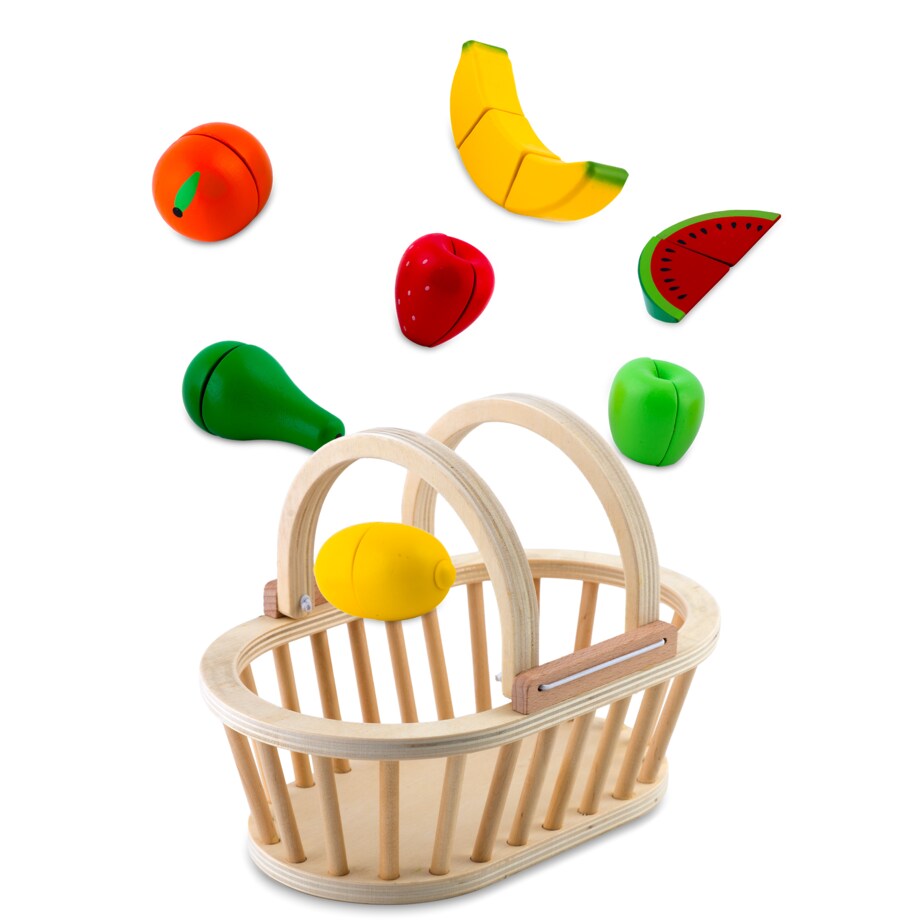 Zabawka drewniana kosz owoce do krojenia na rzep Ricokids