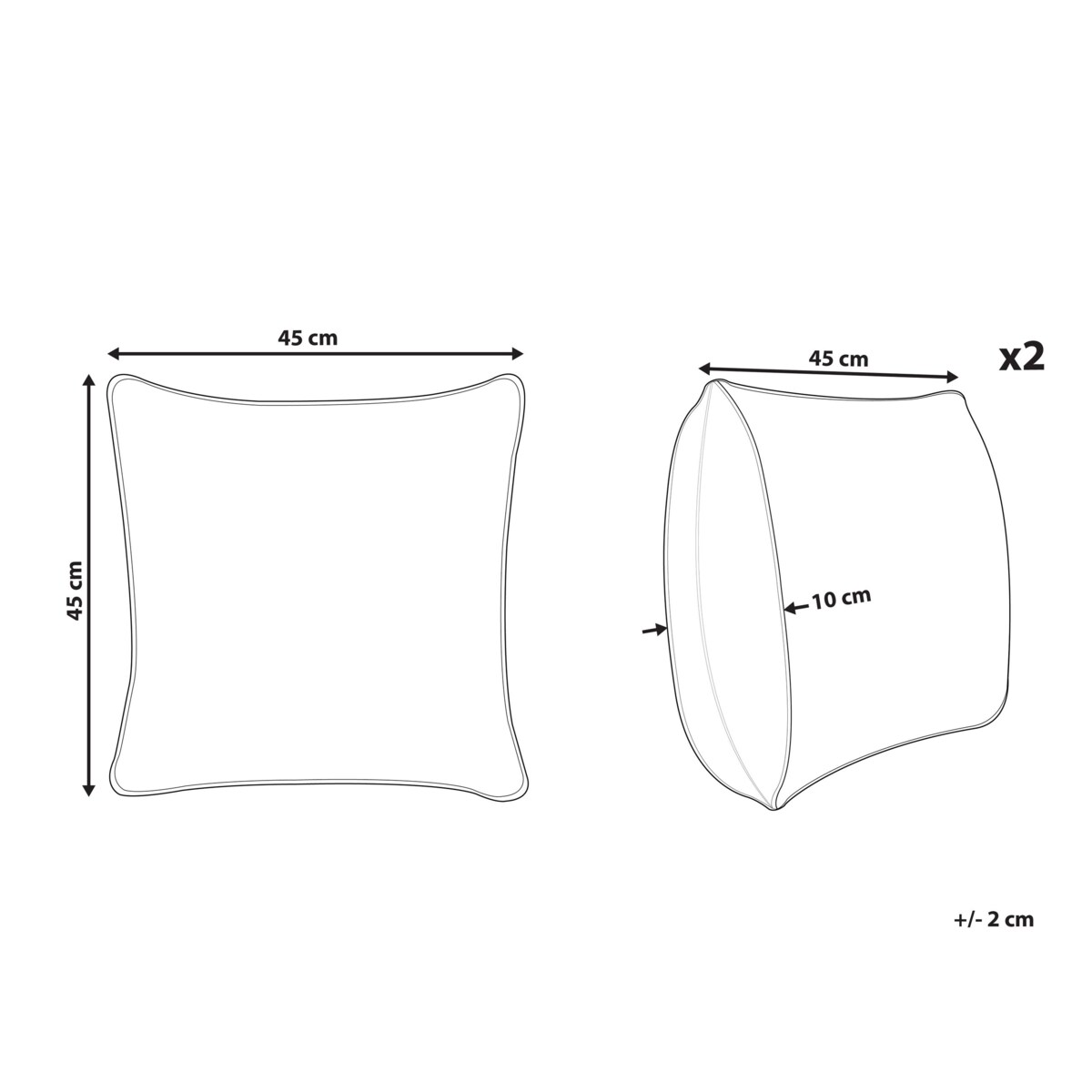 2 poduszki ogrodowe w kwiaty 45 x 45 cm wielokolorowe CASTELARO