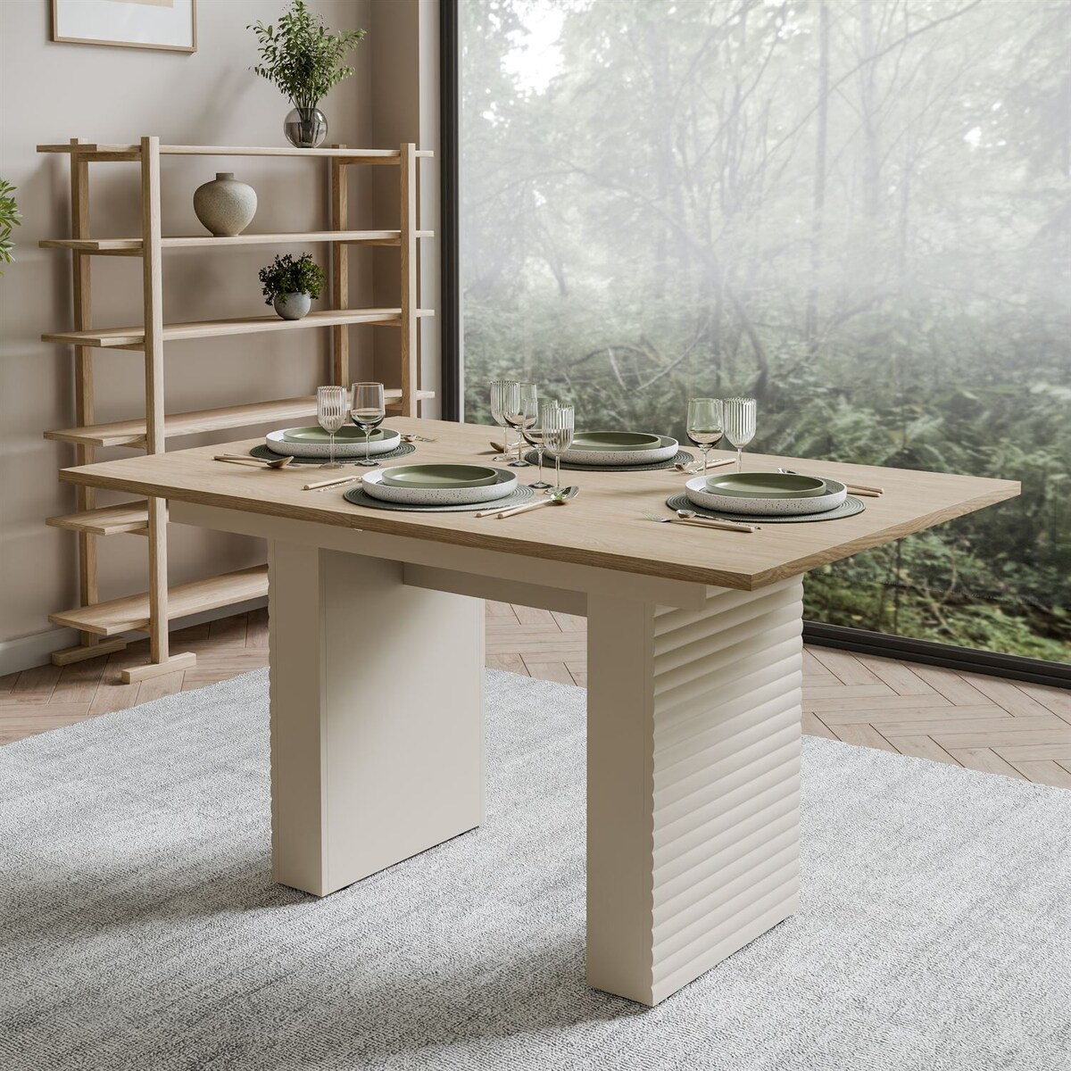 Stół rozkładany FLORENCE 140-180cm, dąb olejowany / kaszmir