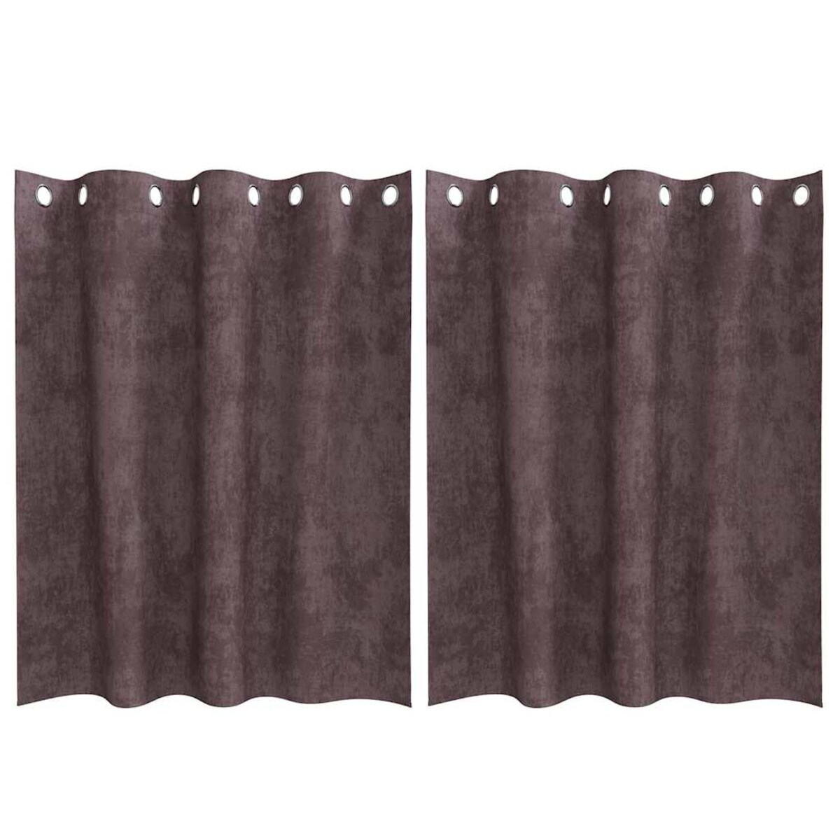 vidaXL Zasłona z zasłonami 2 pcs Brązowy 140 x 140 cm Aksamit