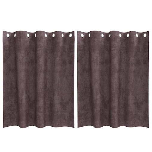 vidaXL Zasłona z zasłonami 2 pcs Brązowy 140 x 140 cm Aksamit