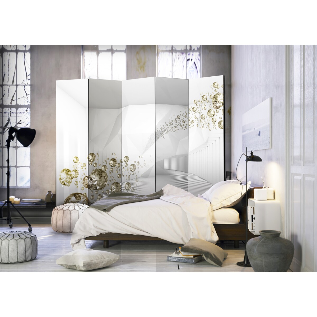 Parawan Akustyczny Diamentowy korytarz 225x172cm