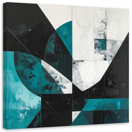 Obraz do salonu biura kuchni, Geometryczna abstrakcja turkusowy