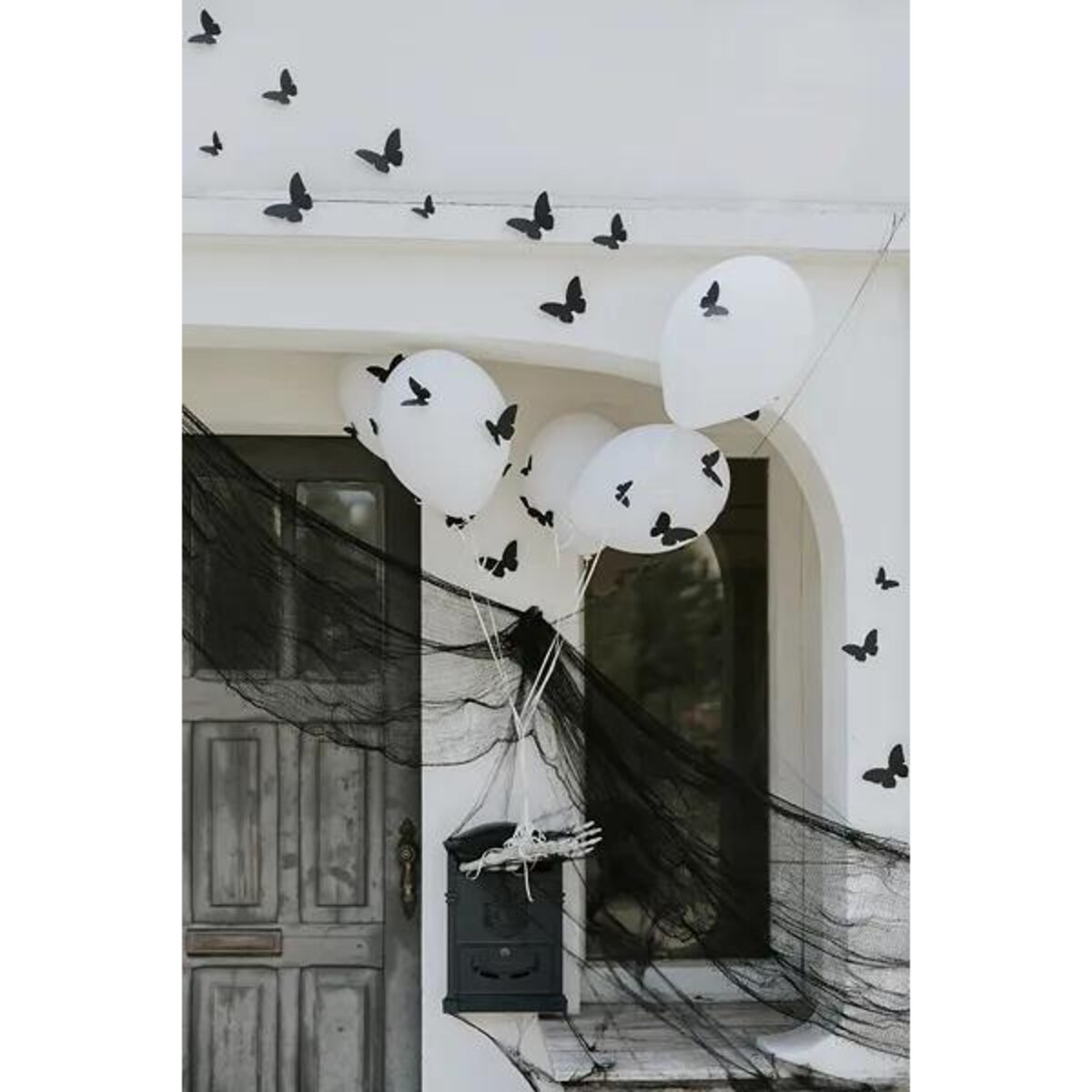 Dekoracja papierowa Ćmy, czarny, 6-12cm