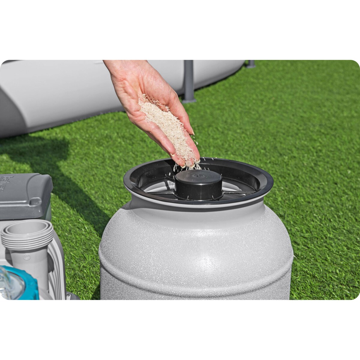 Pompa piaskowa do basenu filtr 6056 l/h + piasek 25kg Bestway 58497