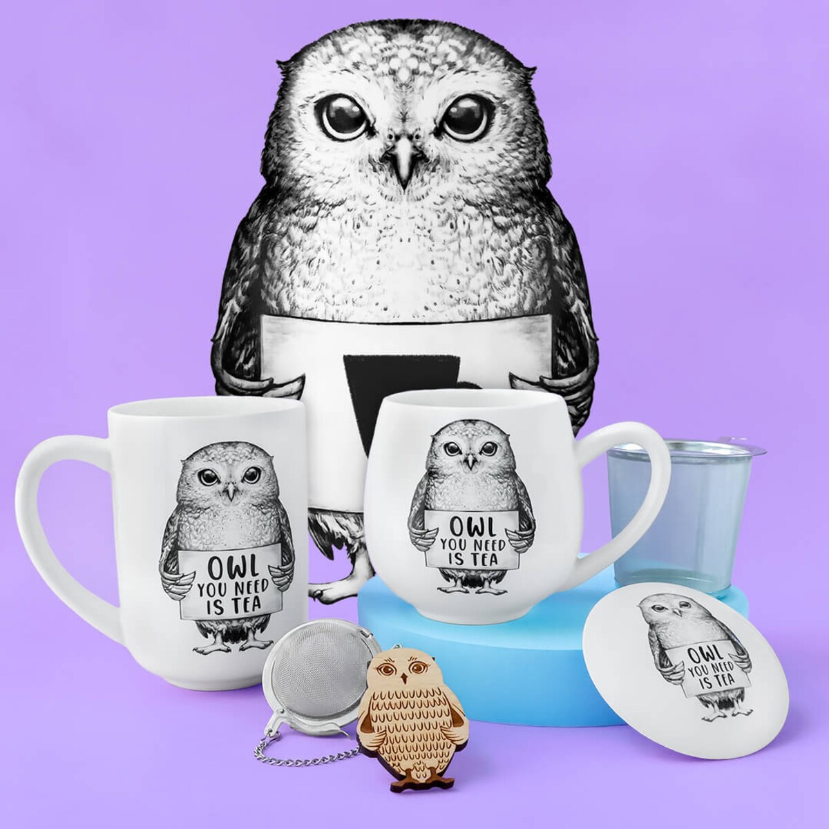 Metalowy zaparzacz Sowa kulka - idealny do parzenia herbaty, ziół, wielokrotnego użytku