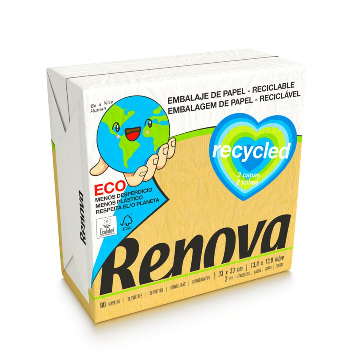 Serwetki Renova RECYCLED 33x33 80szt