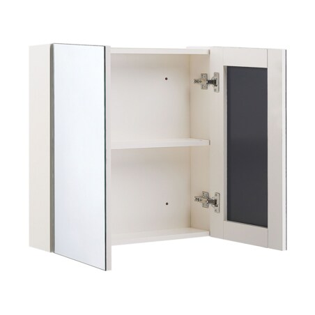 Szafka łazienkowa wisząca z lustrem 60 x 60 cm biała NAVARRA