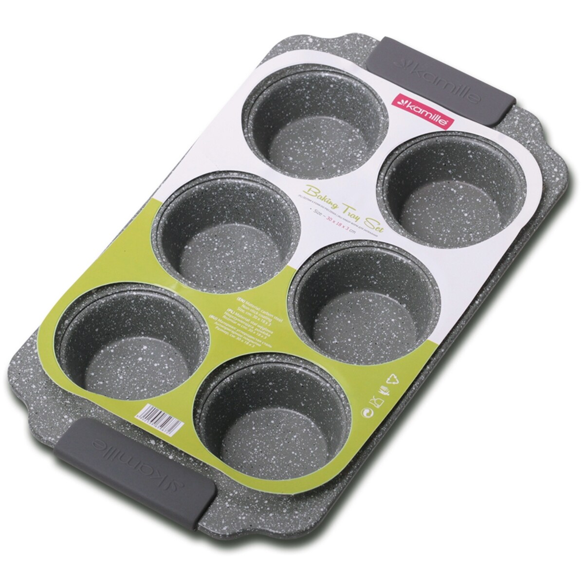 Forma do pieczenia babeczek muffinek 6 otworów 2 kolory KAMILLE