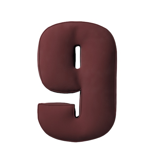 Poduszka Cyferka 9, bordowy, 25 x 40 cm, Posh Velvet