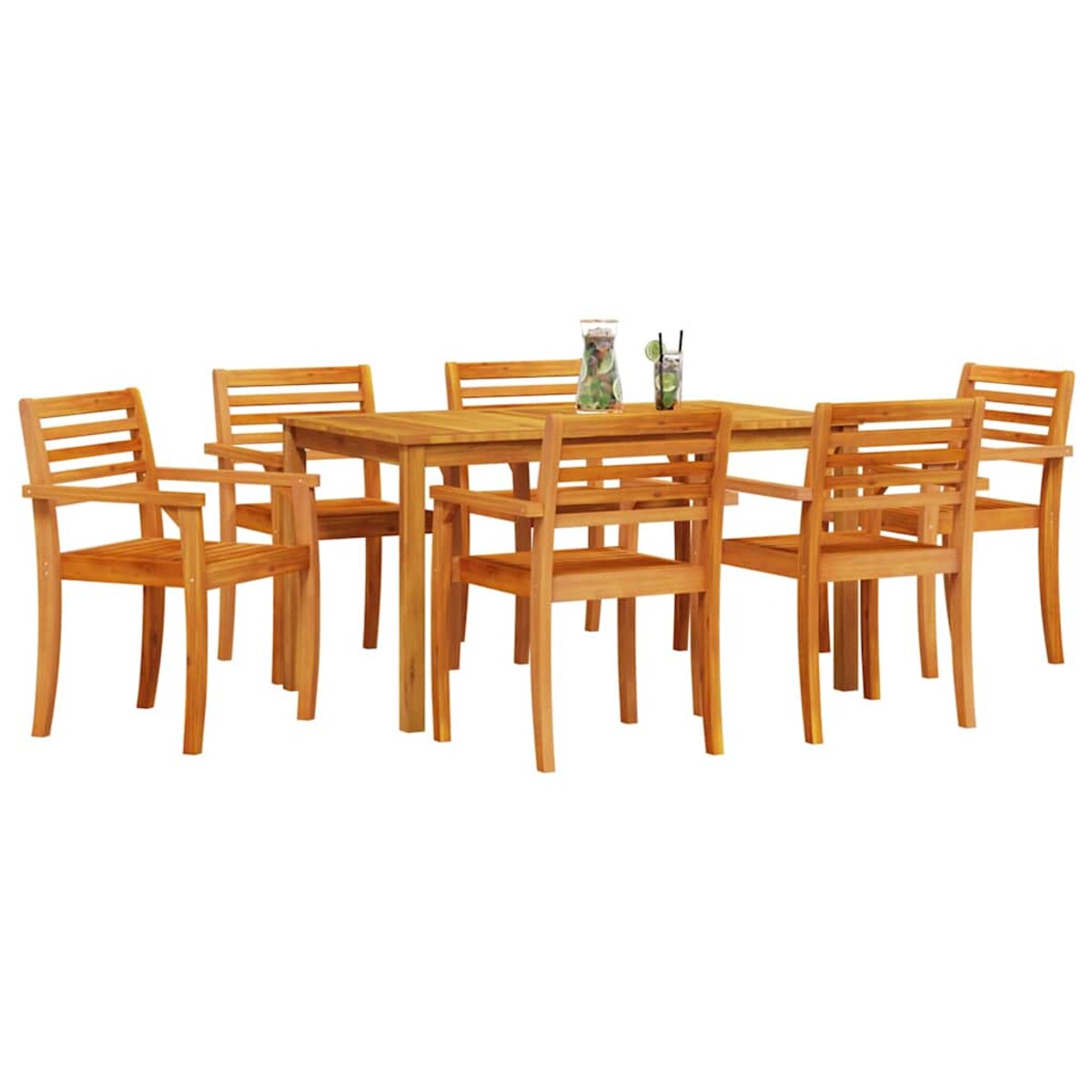vidaXL Zestaw do jadalni w ogrodzie 7 pcs Brązowy lite drewno akacjowe