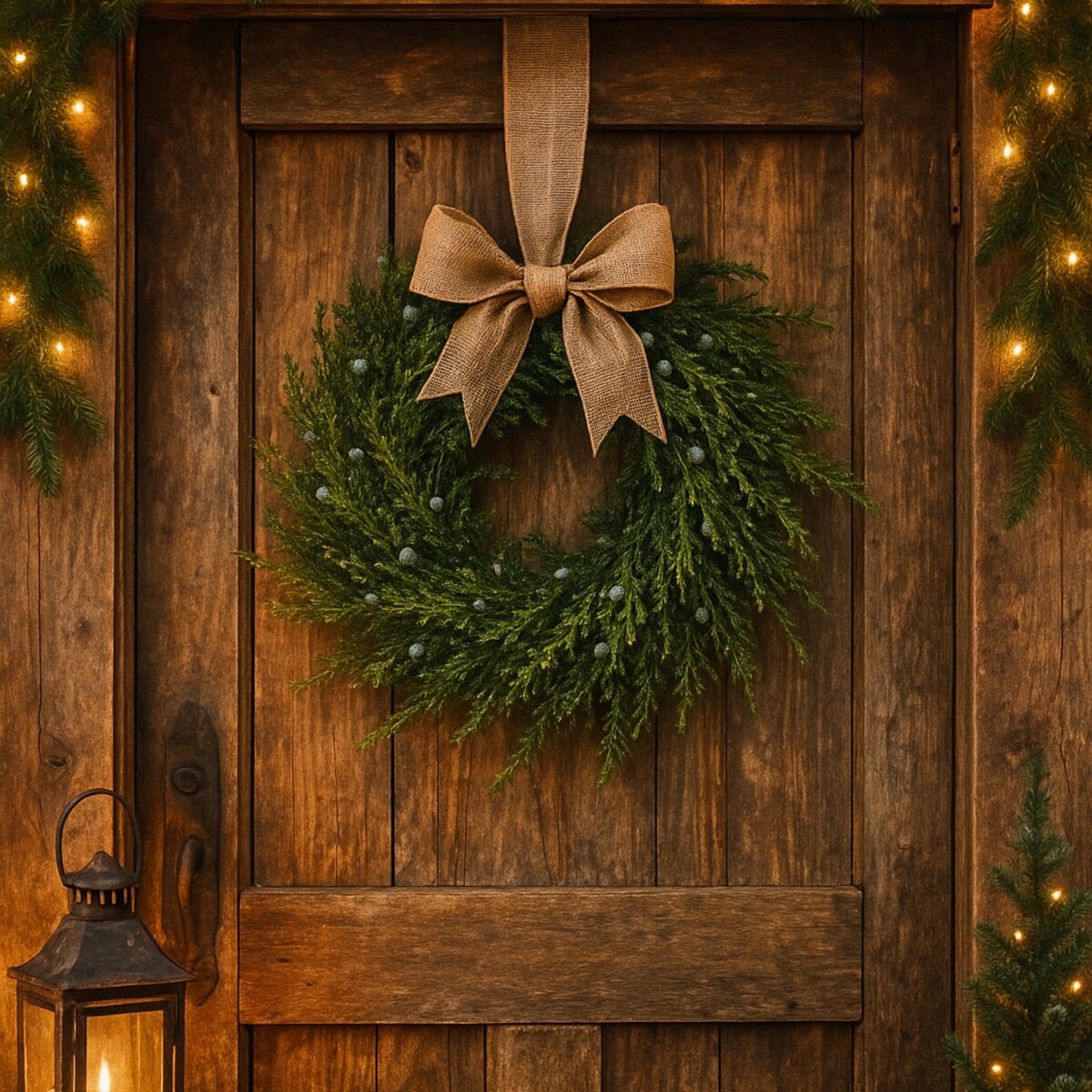 Wianek świąteczny jak żywy ø 38-40 cm TUJA z owocami