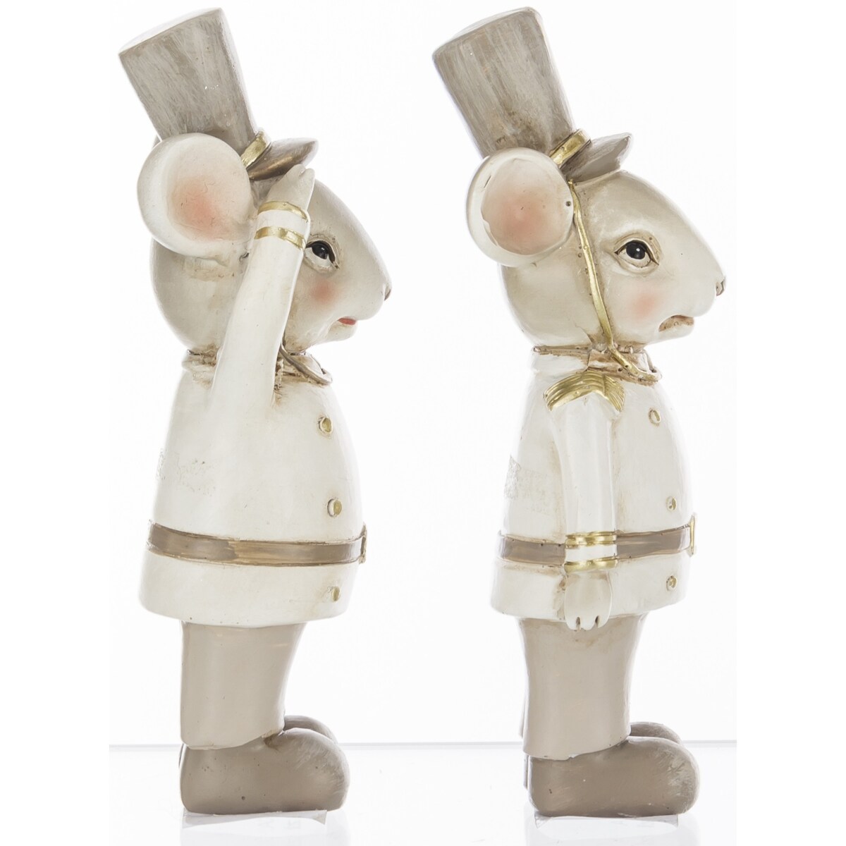 Figurki - 2 myszy w mundurach z orderami 11,5x4,5x4 cm