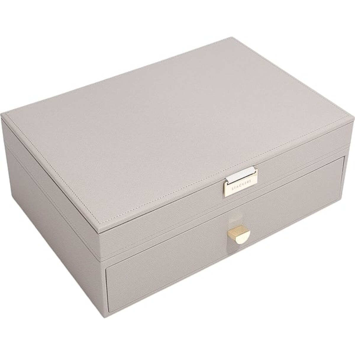 Szkatułka na biżuterię Stackers podwójna supersize jasnoróżowa z szufladą