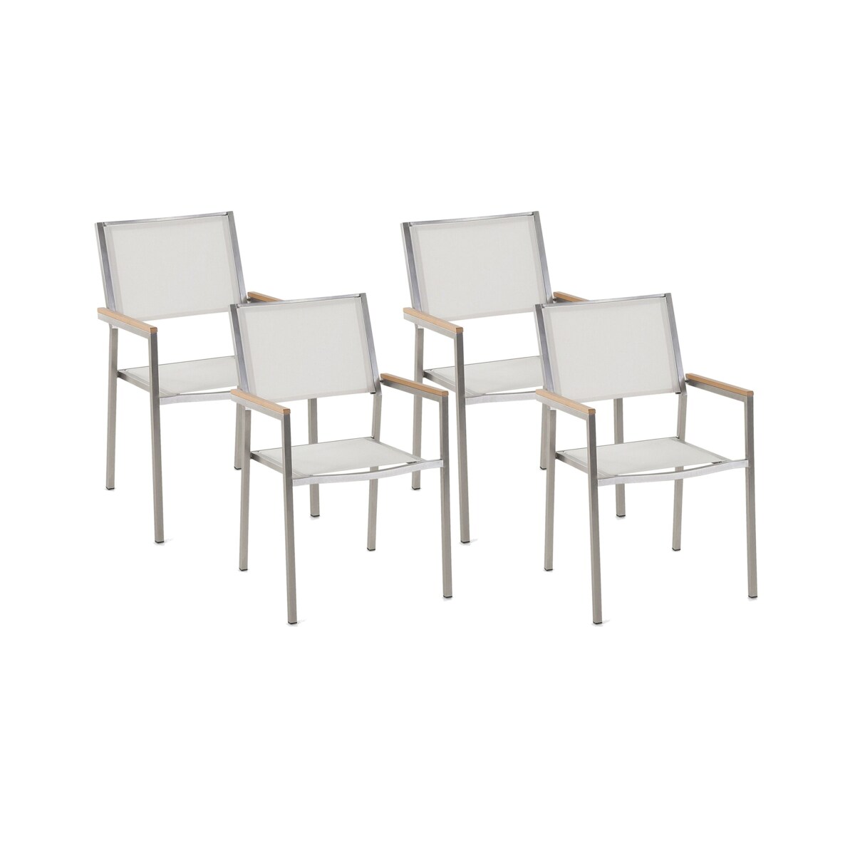 Zestaw 4 krzeseł ogrodowych biały GROSSETO