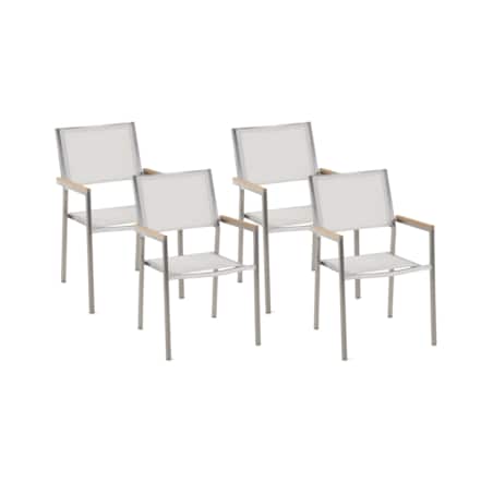 Zestaw 4 krzeseł ogrodowych biały GROSSETO