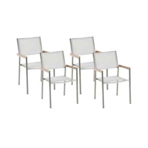 Zestaw 4 krzeseł ogrodowych biały GROSSETO