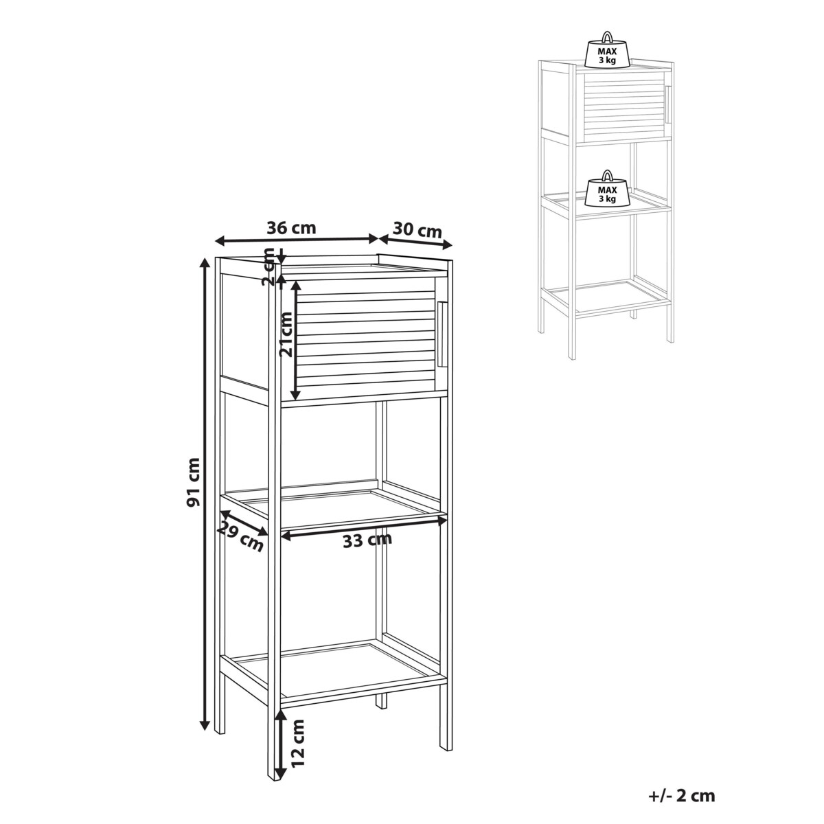 Bambusowy regał łazienkowy jasne drewno BECKLEY